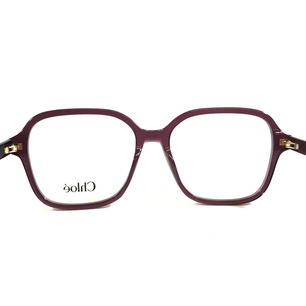 Chloe Eyeglasses Frames CH0313O 004 Shiny Purple Square Full Rim 54-16-140